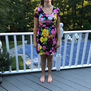 Neon floral dress